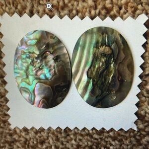 Abalone Shell Mother of Pearl Oval Post earrings